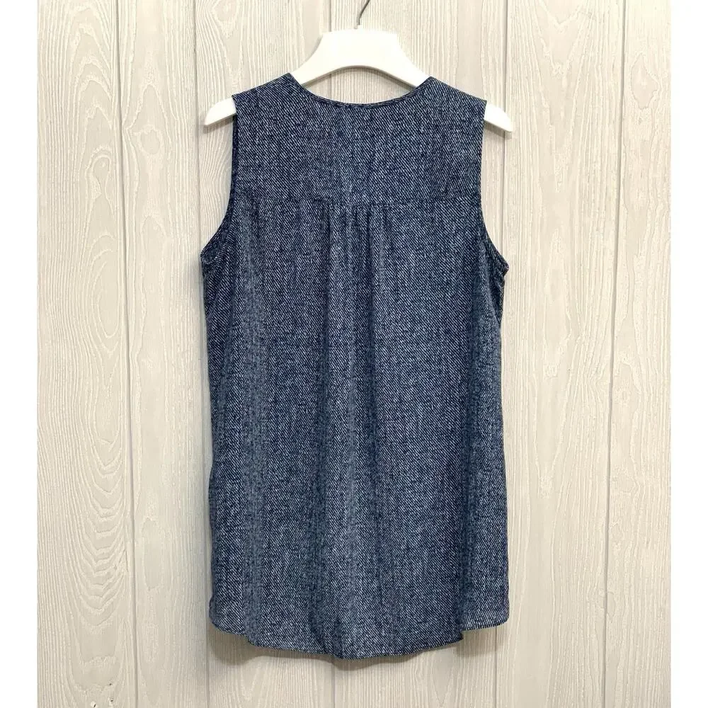 Alfani Blue Sleeveless V-Neck Top Size 4